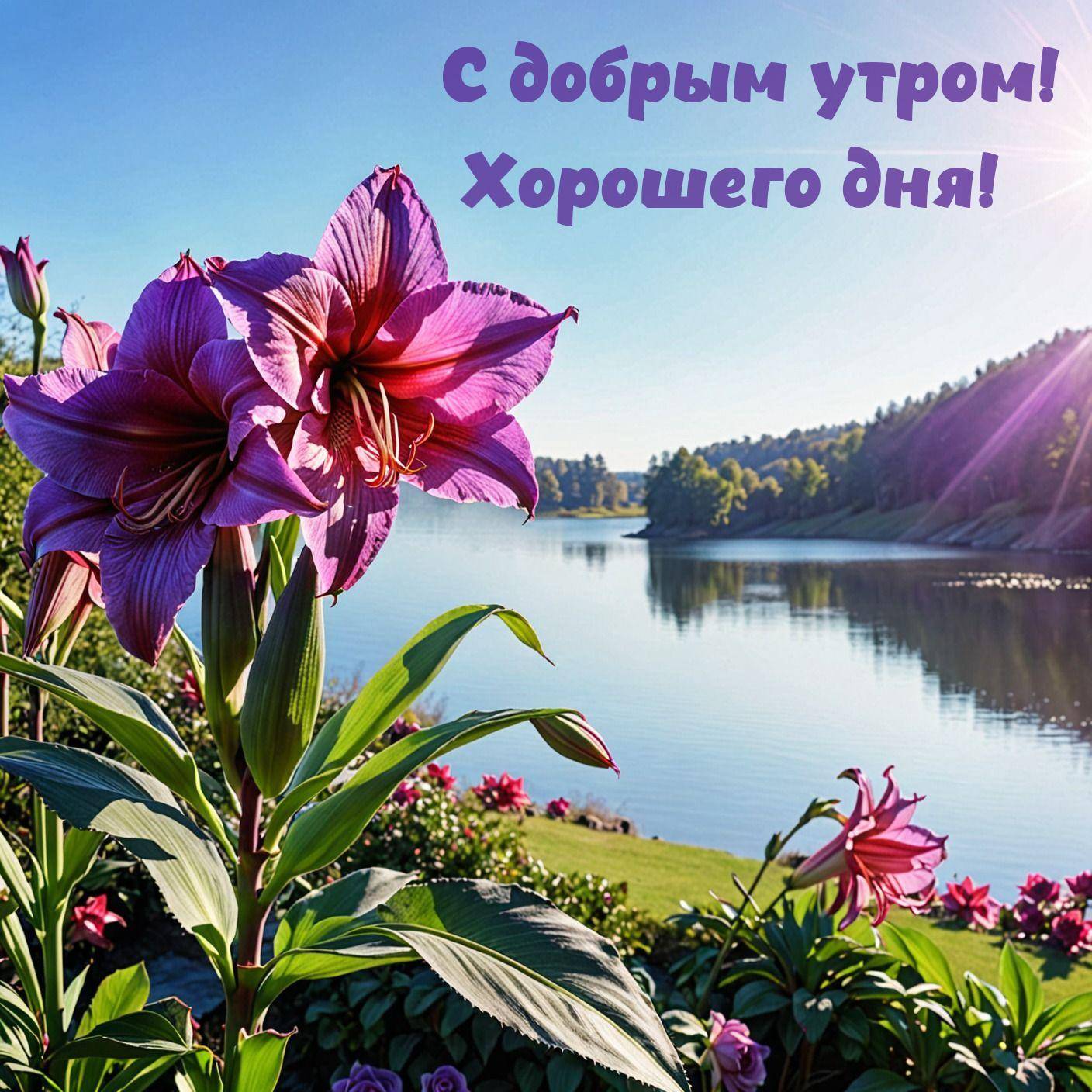 Крупный план ярких фиолетовых цветов и зелени