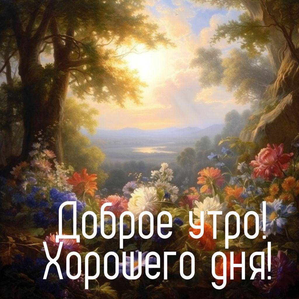 Ландшафт с цветами на переднем плане и холмами вдалеке