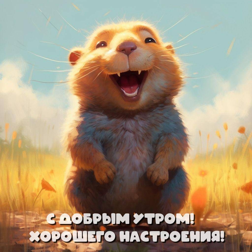 Мультяшное существо сидит в поле с оранжевыми цветами