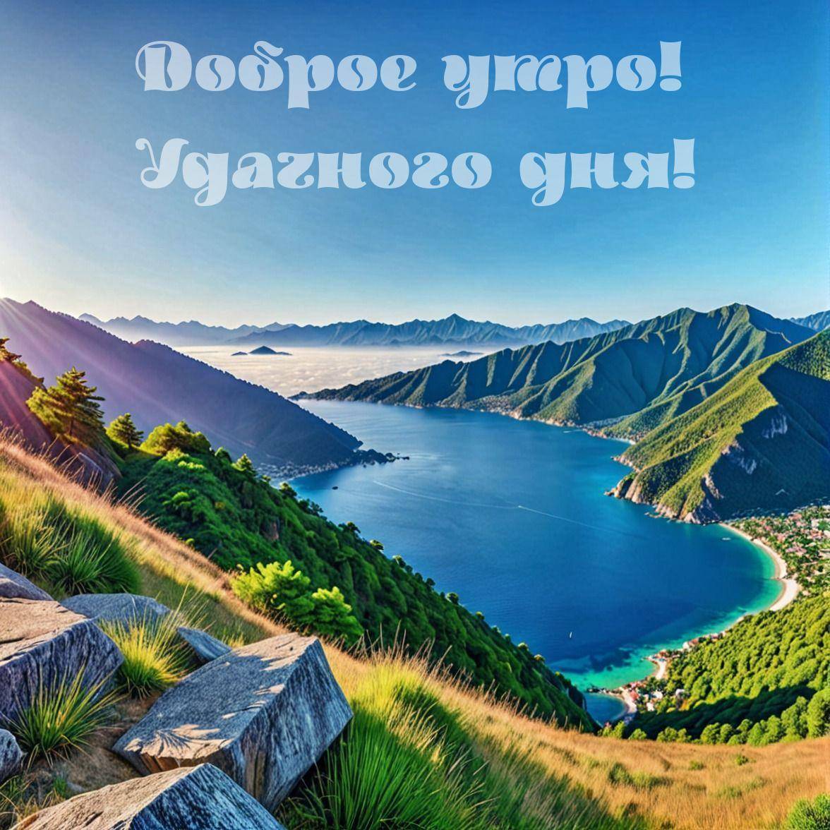 Панорамный вид на бухту с горами и морем