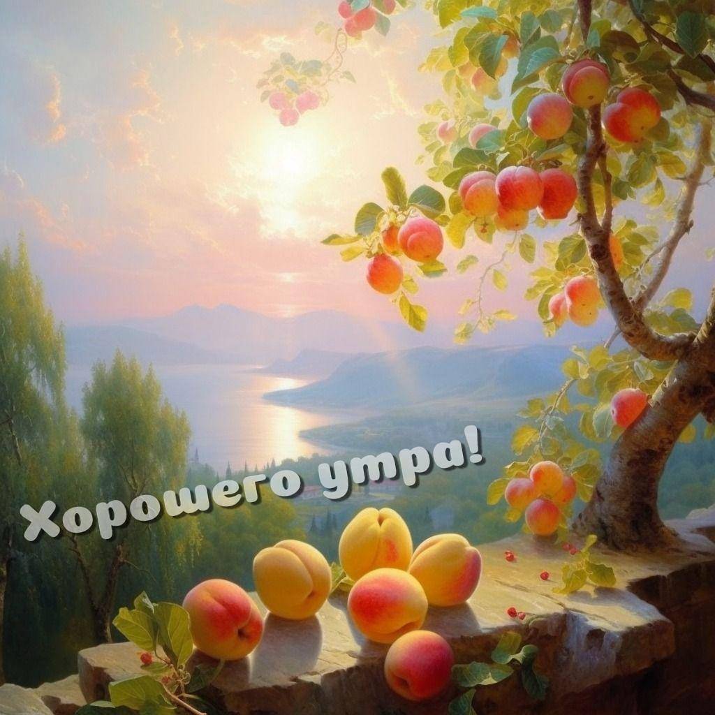 Яркие плоды на дереве и каменной стене