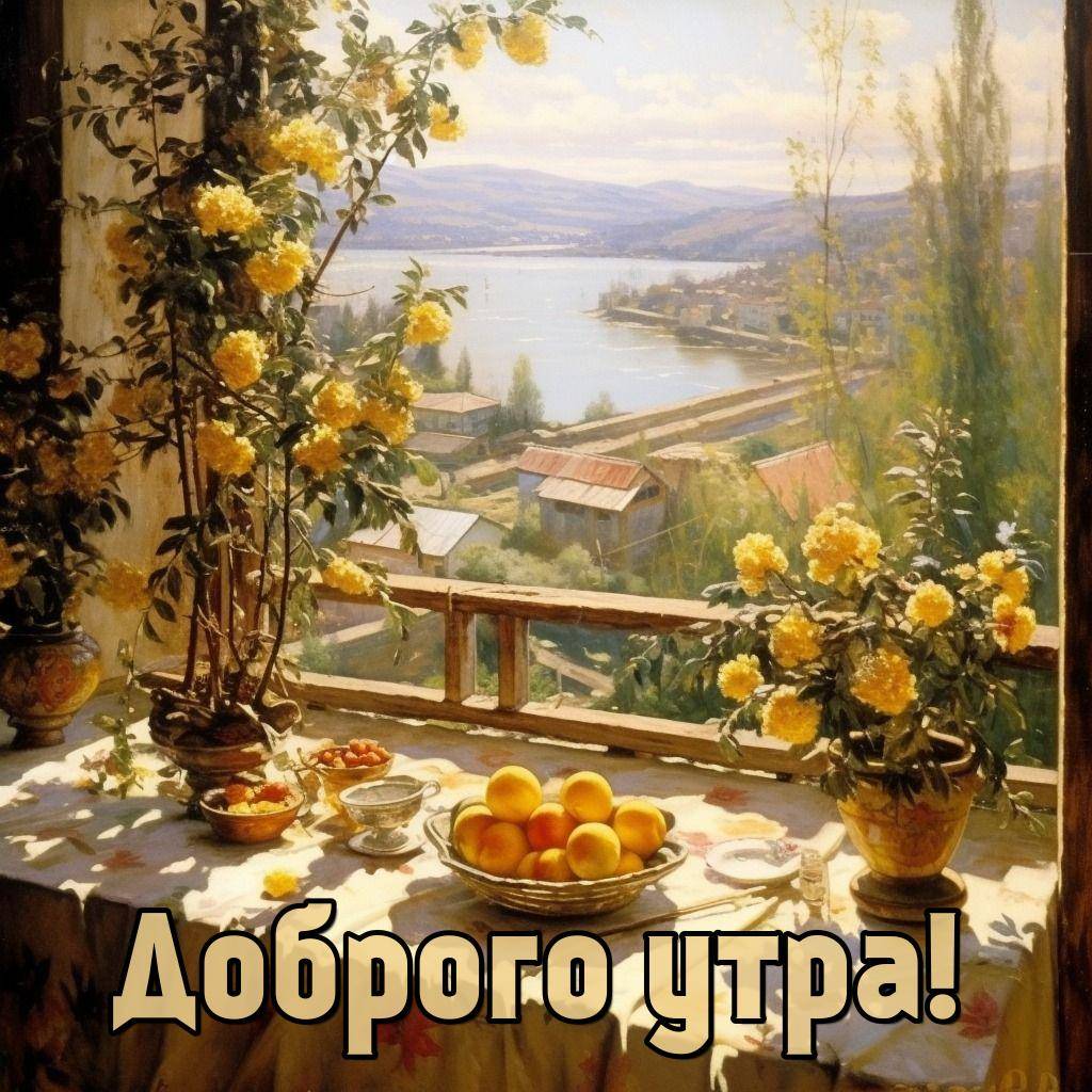 Желтые розы на подоконнике, вид на реку
