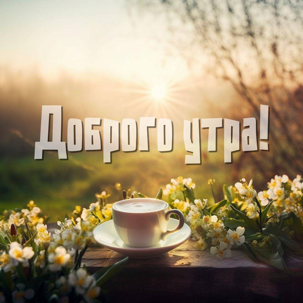 Лучи рассветного солнца и чашка на столе