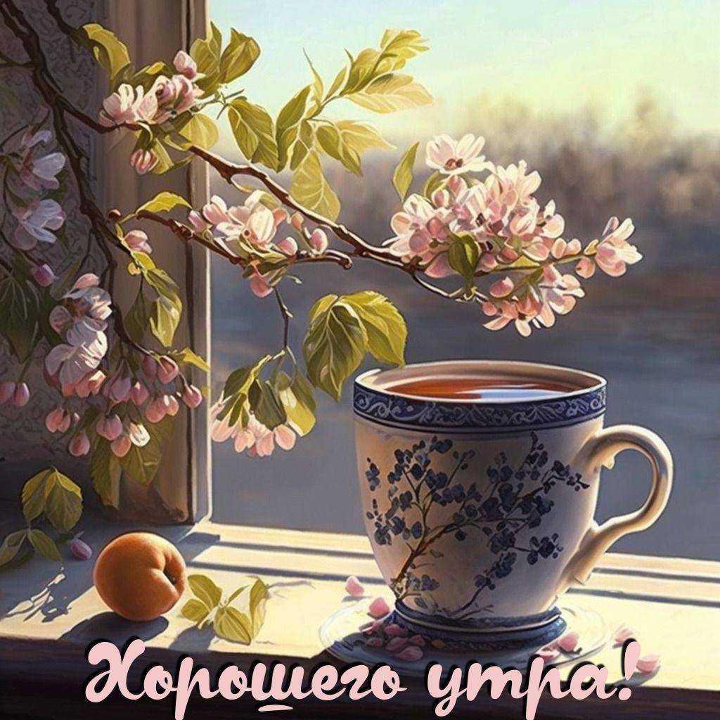 Первые лучи солнца и чай на окне