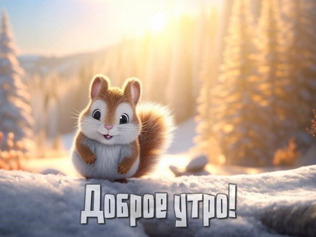 Милый бурундук в заснеженном лесу при ярком свете